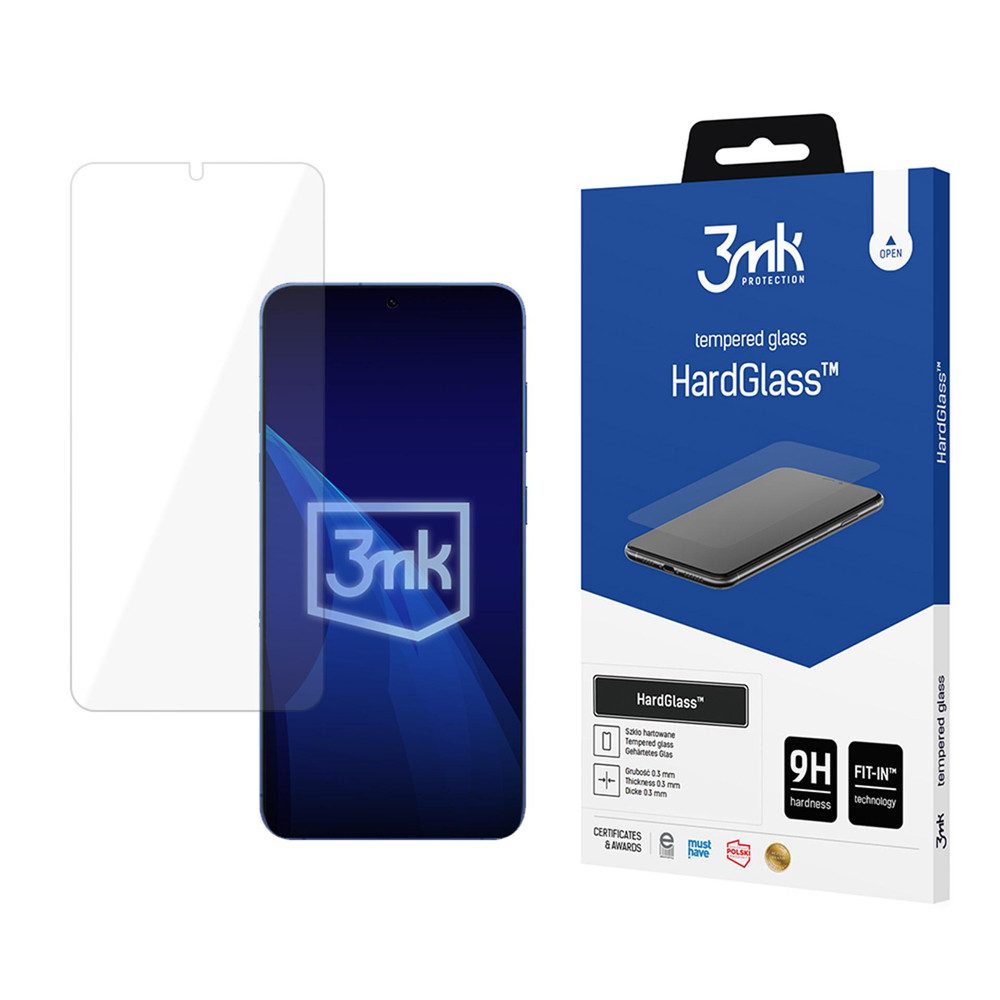 3MK Displayschutzglas 3MK HardGlass Schutzglas für Samsung Galaxy S26+ für Samsung Galaxy S26+, Spar-Set, 1 Stück, 9H Härte, 2,5D Kanten, oleophobe Beschichtung, Fit-In