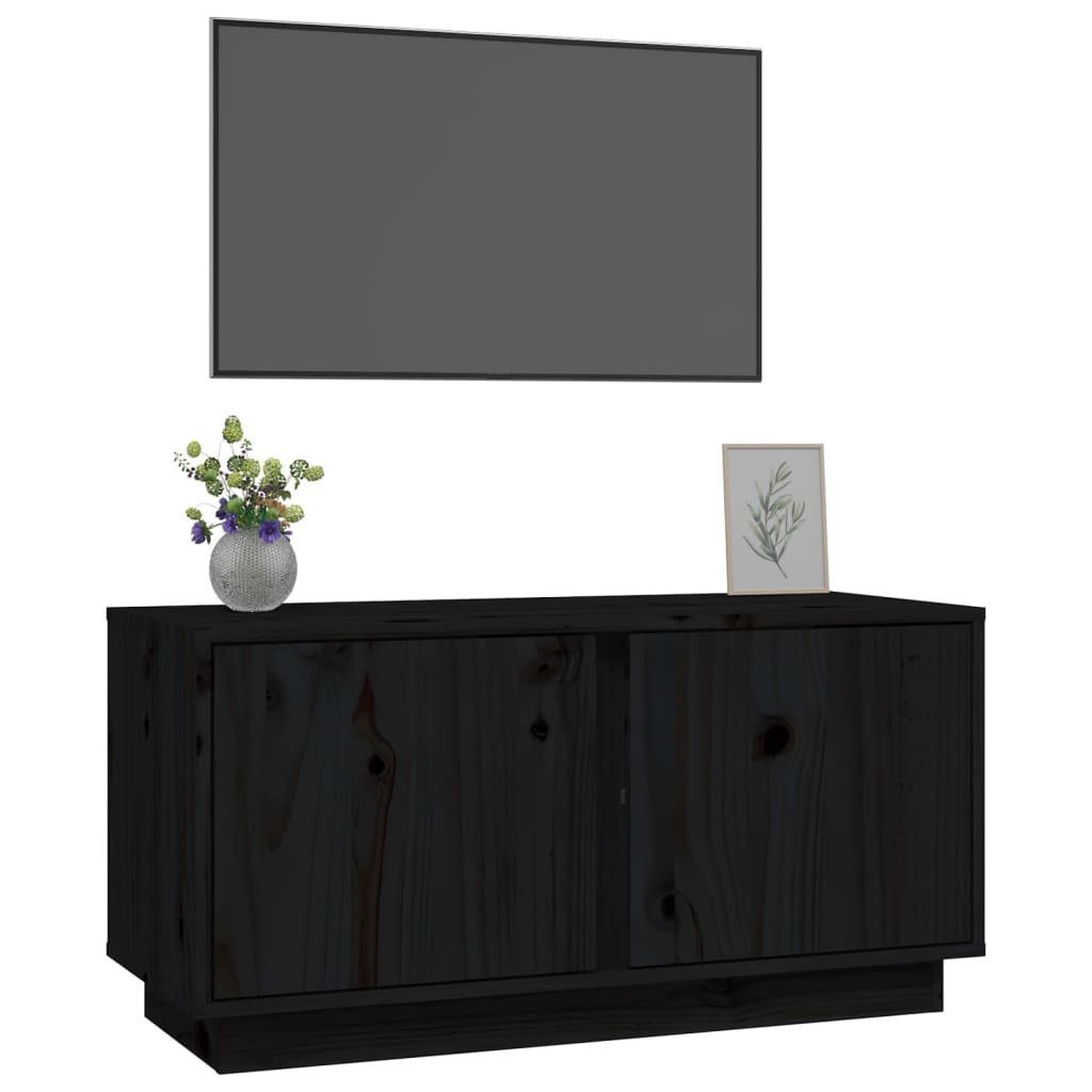 Massivholz Kiefer furnicato Schwarz cm 80x35x40,5 TV-Schrank