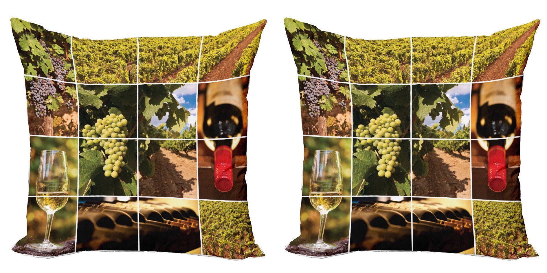 Doppelseitiger Accent Modern Wein Abakuhaus Kissenbezüge Stück), Digitaldruck, Landschaften Weinberg-Trauben (2