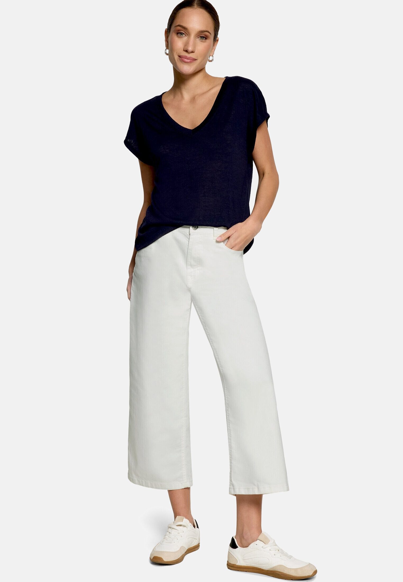 Zero T-Shirt Damen mit V-Ausschnitt (1-tlg) Material