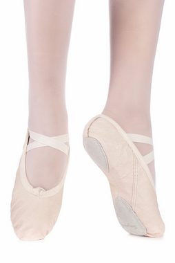tanzmuster Ballettschuhe Toni aus Leder mit geteilter Ledersohle Tanzschuh Ballettschläppchen für Mädchen