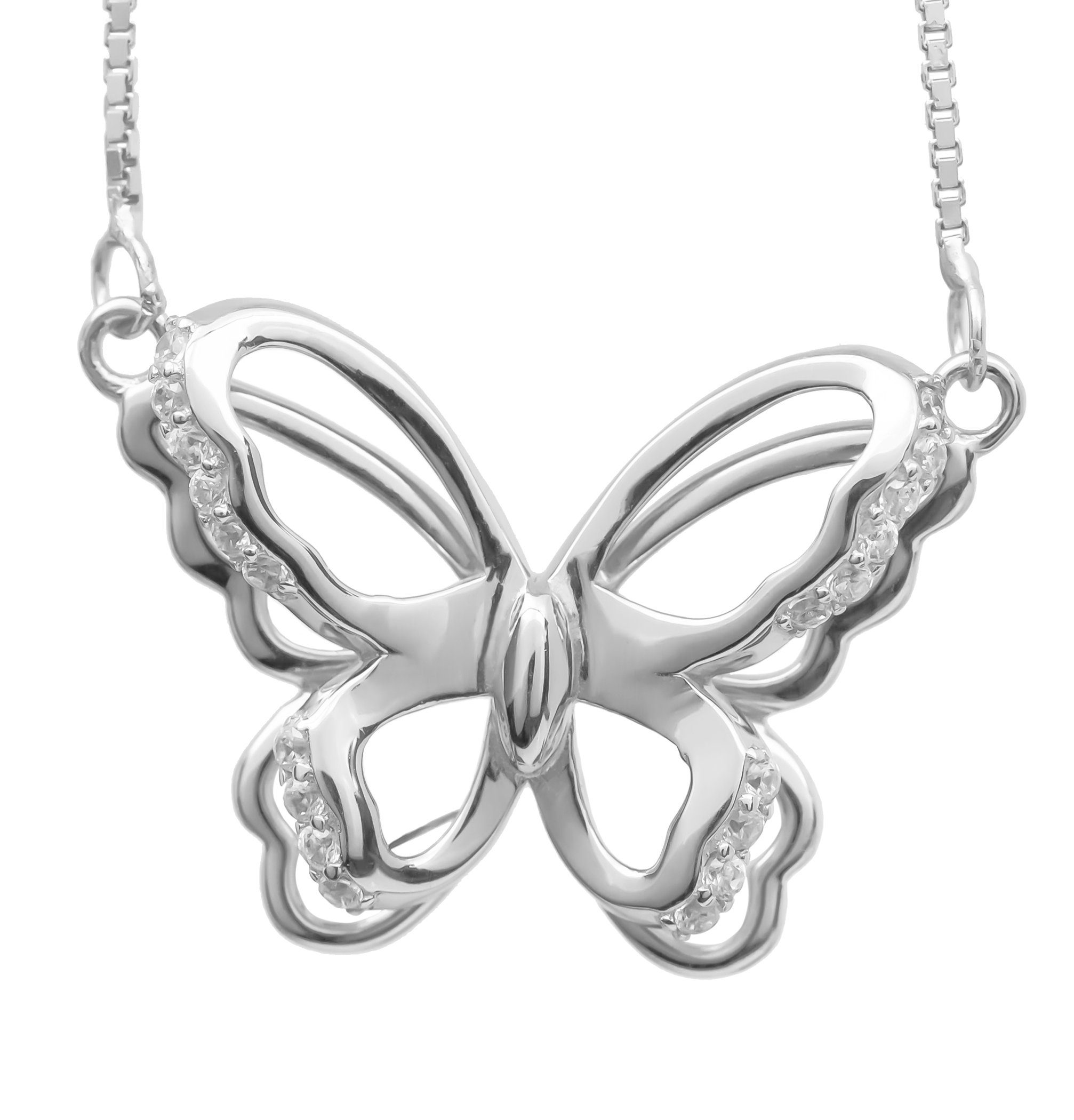 Schmuck-Elfe Collier Schmetterling 3D, 925 Sterling Silber