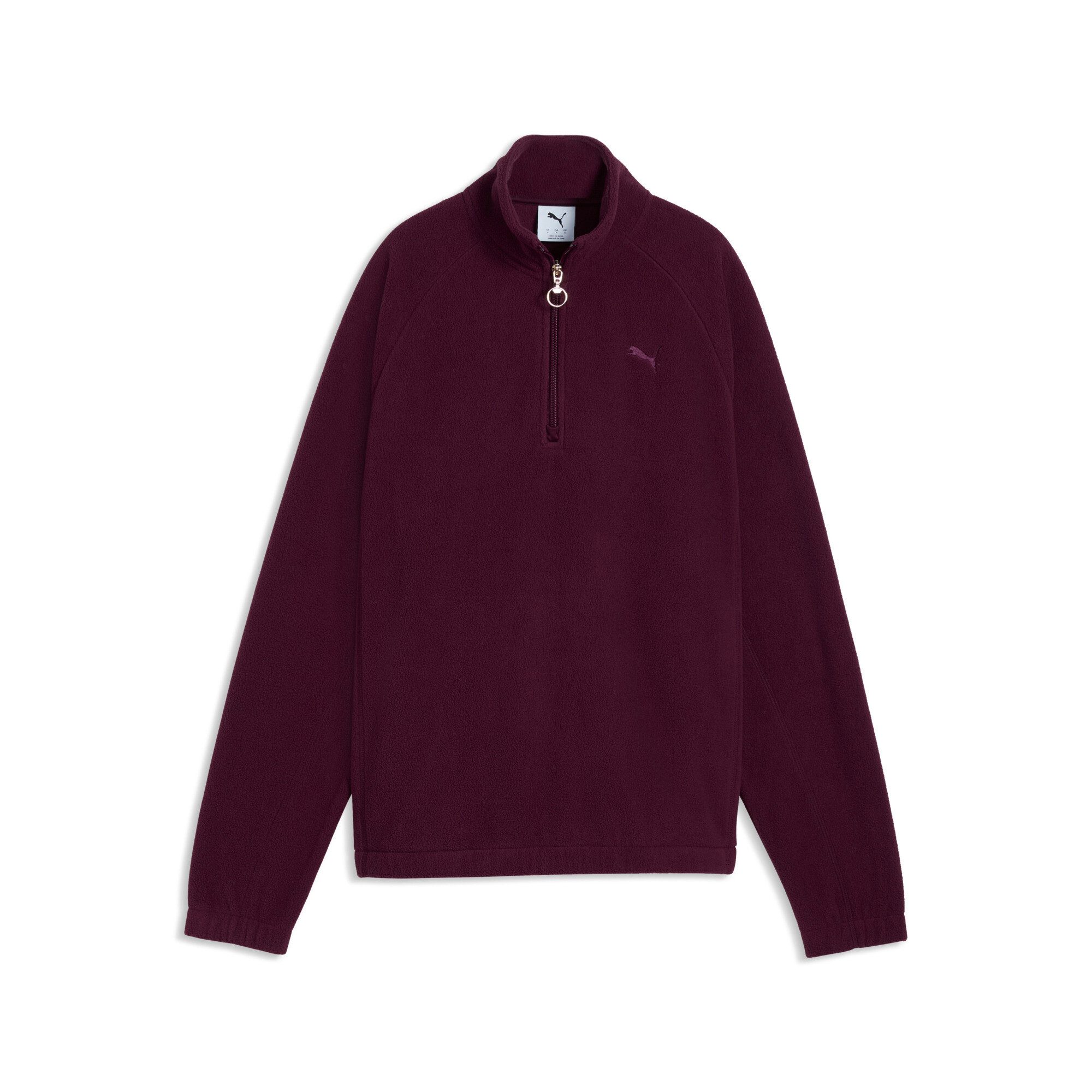 PUMA Langarmshirt HER STANDARD WINTERIZED HALF-ZIP mit Reißverschluss, unifarbene Optik, ohne Kapuze, aus Polyester