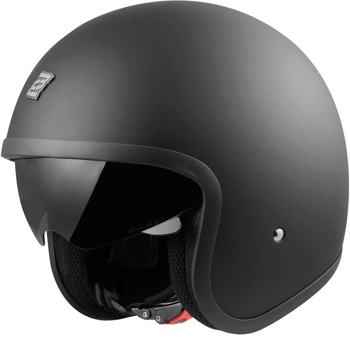 Bogotto Motorradhelm V537 Solid Jethelm, integriertes Sonnenvisier