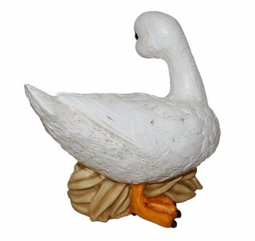 Castagna Tierfigur Deko Figur Gans Tierfigur weiße Gänsefigur Vogel sitzend Kollektion Castagna aus Resin H 23 cm