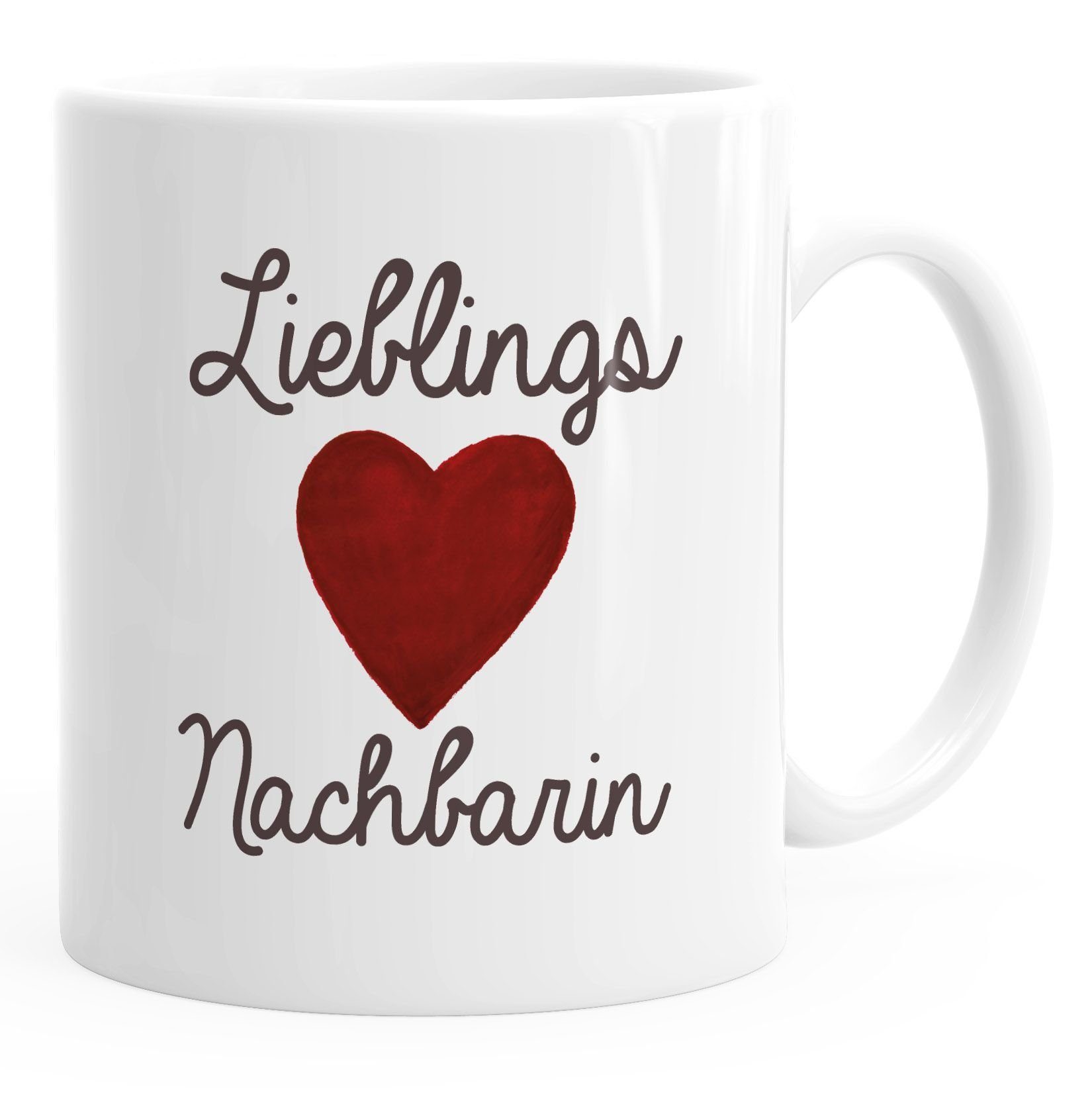 MoonWorks Tasse Kaffee-Tasse Lieblingsnachbarin Geschenk Nachbarn Moonworks®, Keramik