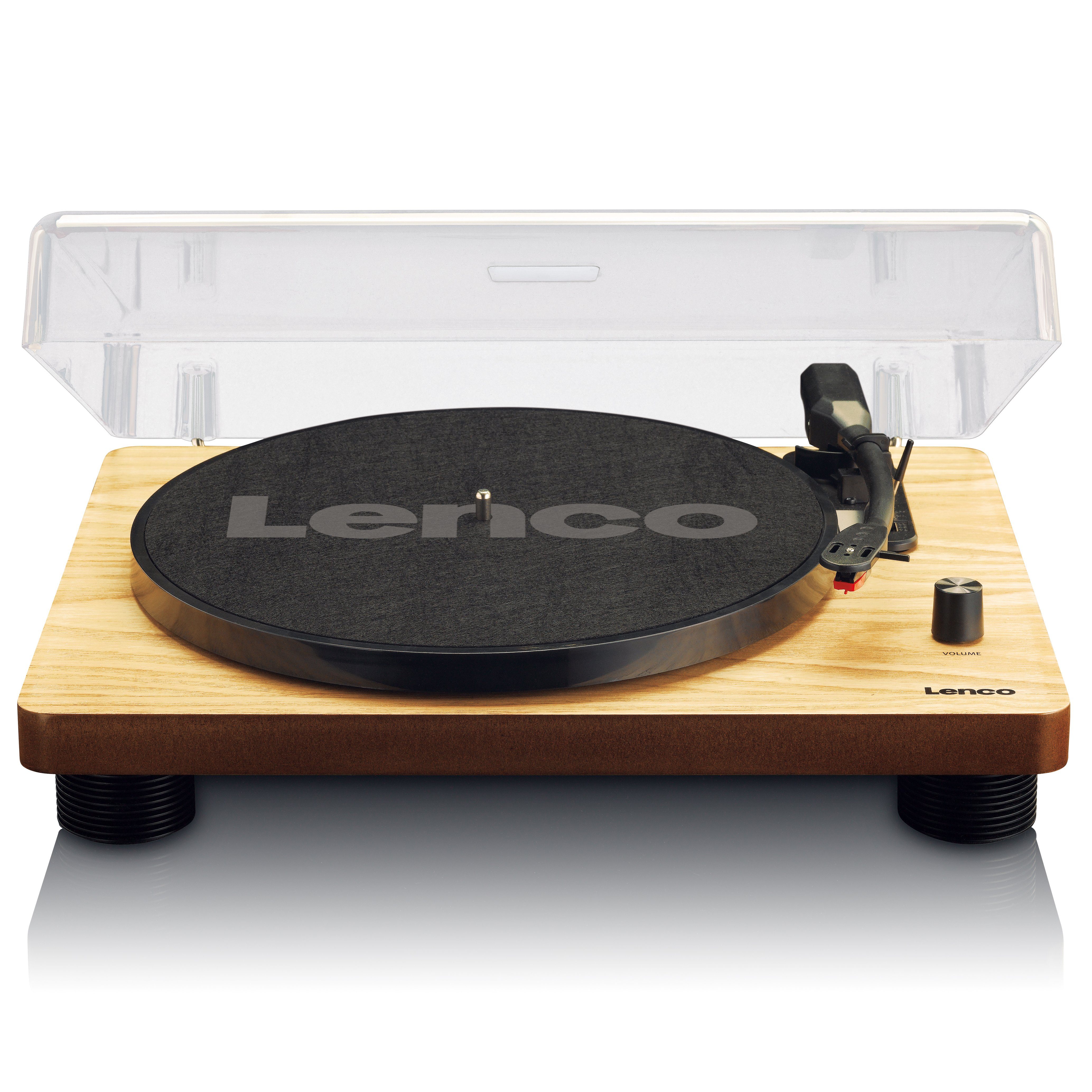 Lenco LS-50WD Plattenspieler (elektrisch, Integrierte Lautsprecher, RCA/USB-Anschluss für Vinyl Digitalisierung)