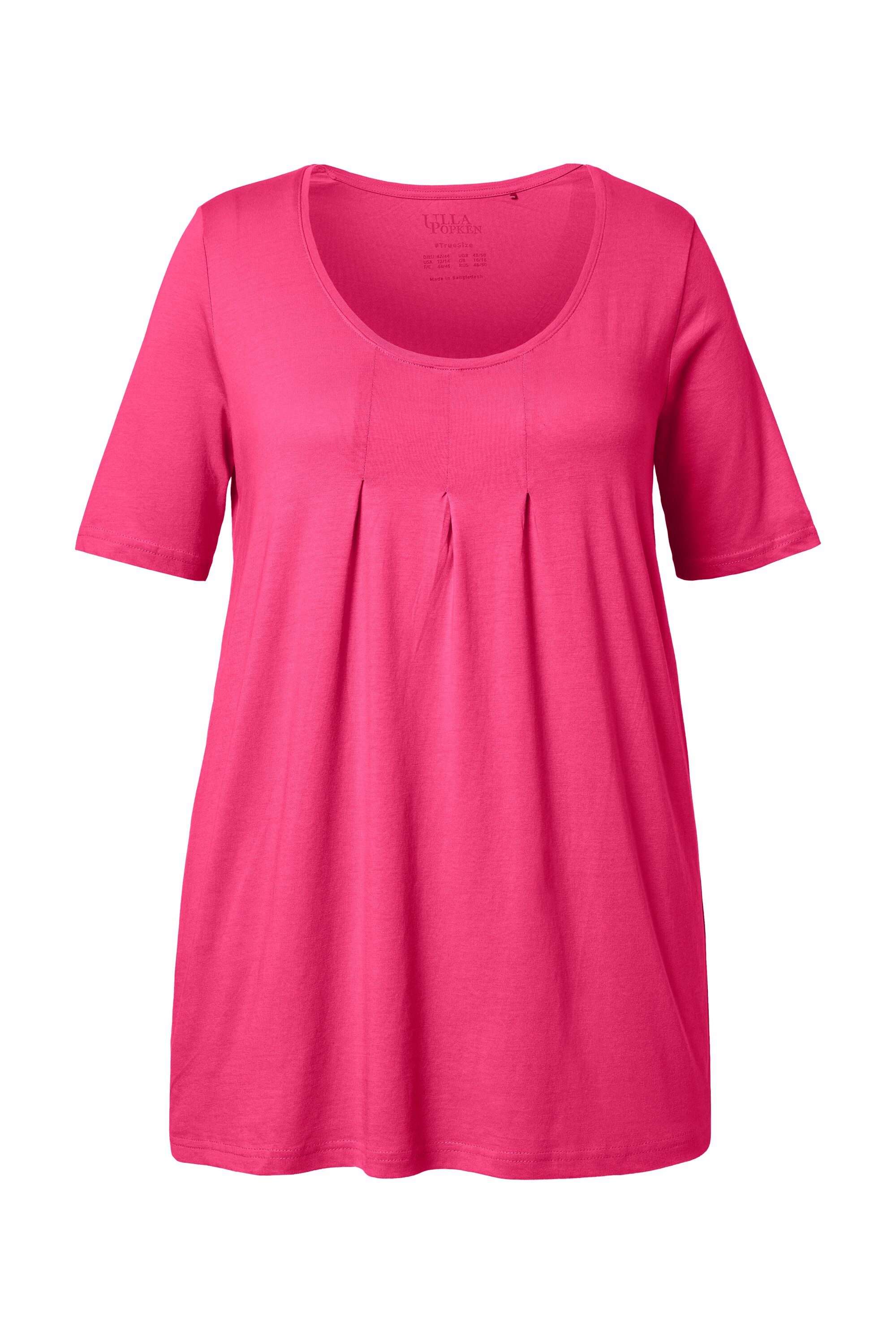Ulla Popken T-Shirt T-Shirt Zierfalten A-Linie Rundhals Halbarm Modal günstig online kaufen