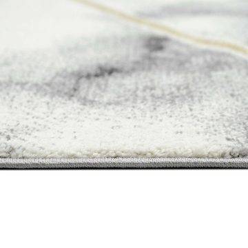 Teppich Designer Teppich Flur Wohnzimmer Marmormuster - pflegeleicht - gold grau creme, Teppich-Traum, rechteckig, Höhe: 9 mm