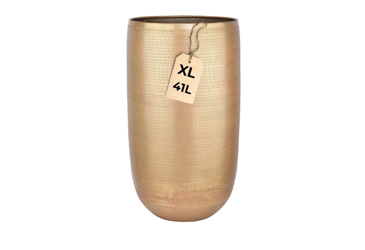 Marrakesch Orient & Mediterran Interior Übertopf Moderner Blumentopf Camiel Gold handgefertigt aus Aluminium 54 cm (1 St), Handarbeit