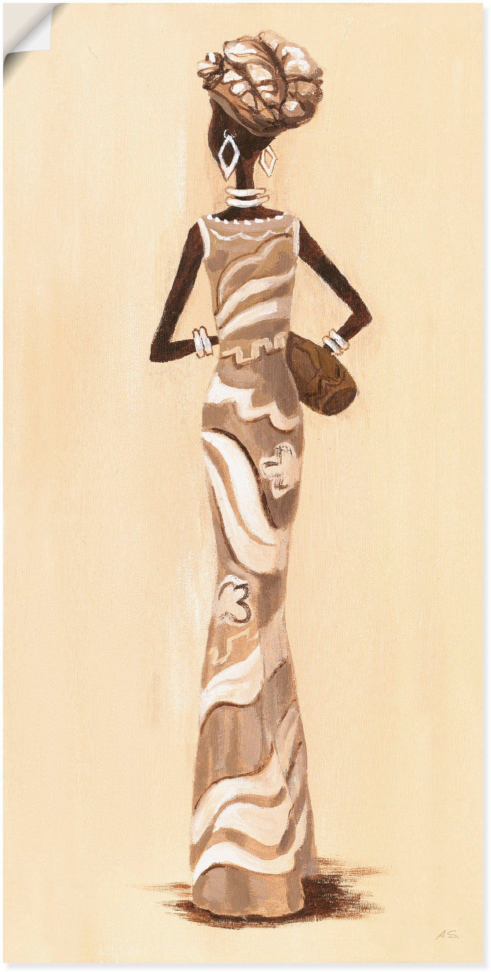 Größen Wandbild Bilder von Frauen - oder Wandaufkleber versch. Artland Afrikanerin St), Alubild, Kehrseite, als Poster Leinwandbild, (1 in
