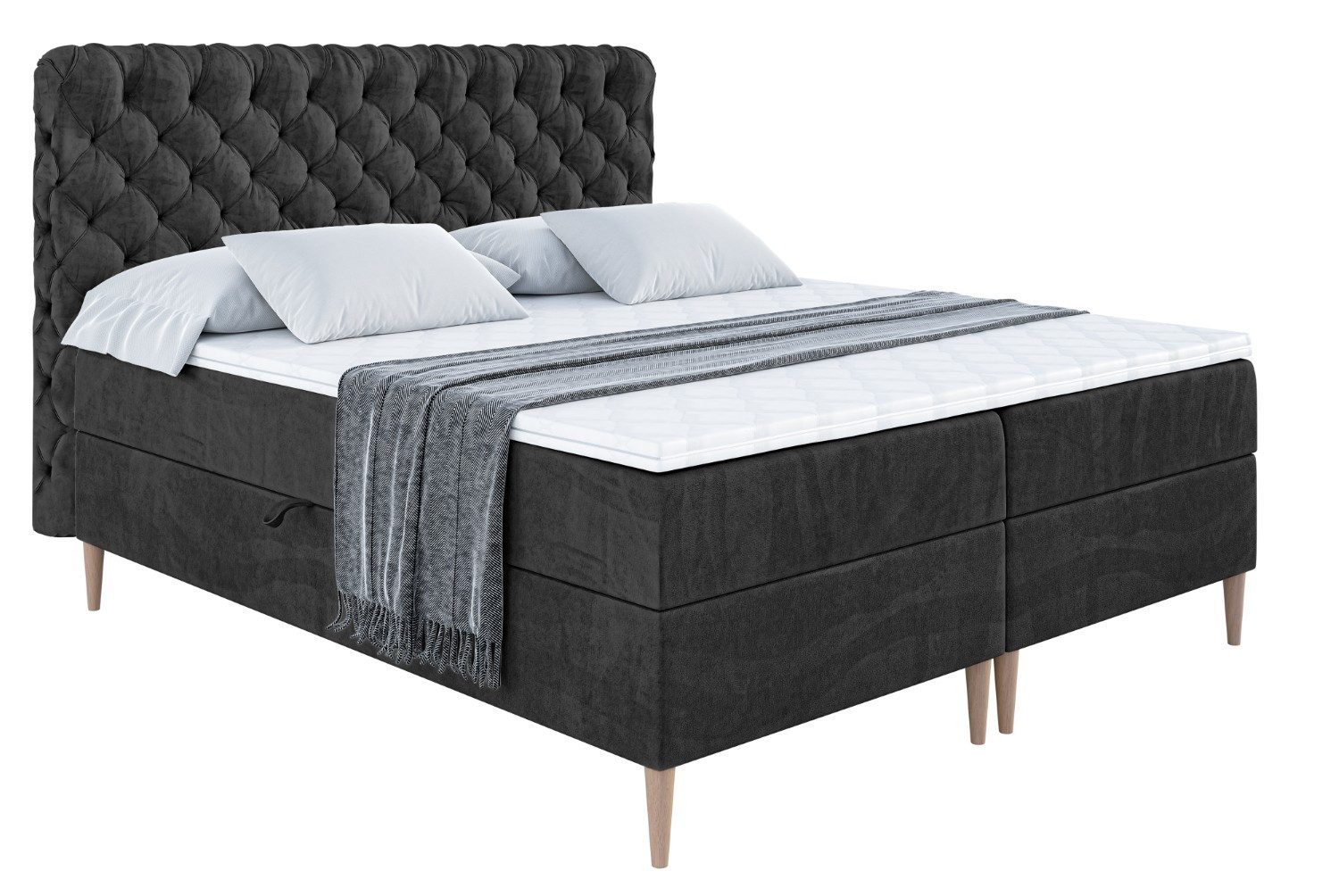 ALTDECOR Boxbett BOXI8-F (Multipocket-Matratze H4, H3 Matratze Bonellfederung, Topper, Kopfteil)
