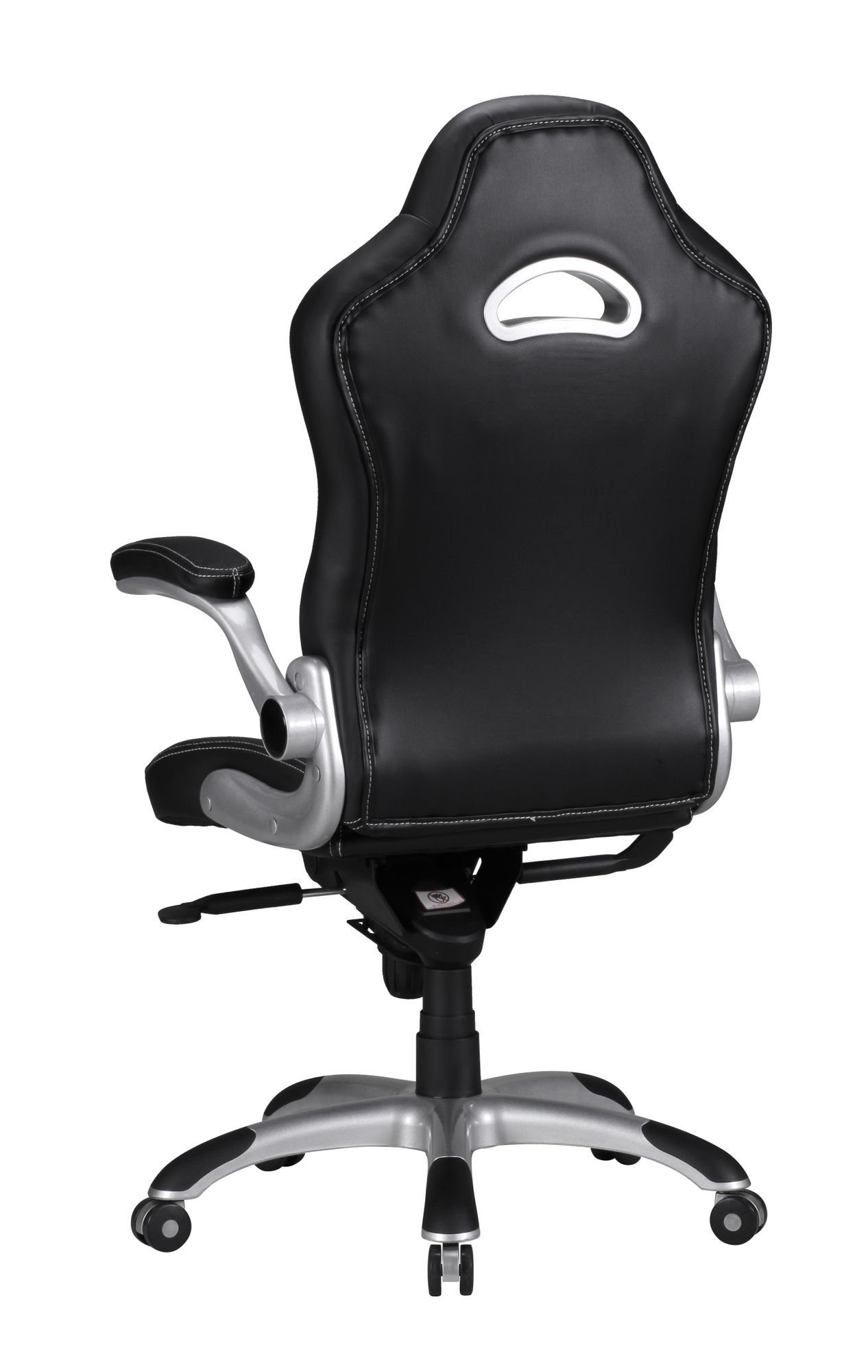Grau, (Kunstleder Schwarz Racing Gaming SuVa1749_1 FINEBUY Schwarz Chair mit Drehbar, / Schwarz | Bürostuhl Design), Drehstuhl Armlehne Schreibtischstuhl