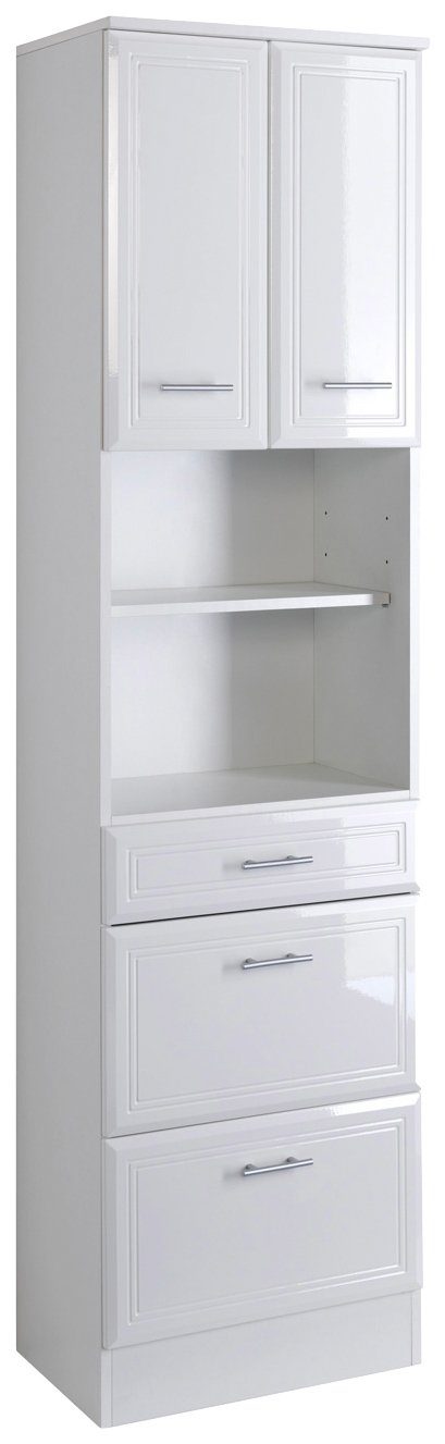 welltime Hochschrank Neapel Breite 50 cm, mit Hochglanzfronten und eleganter Fräsung