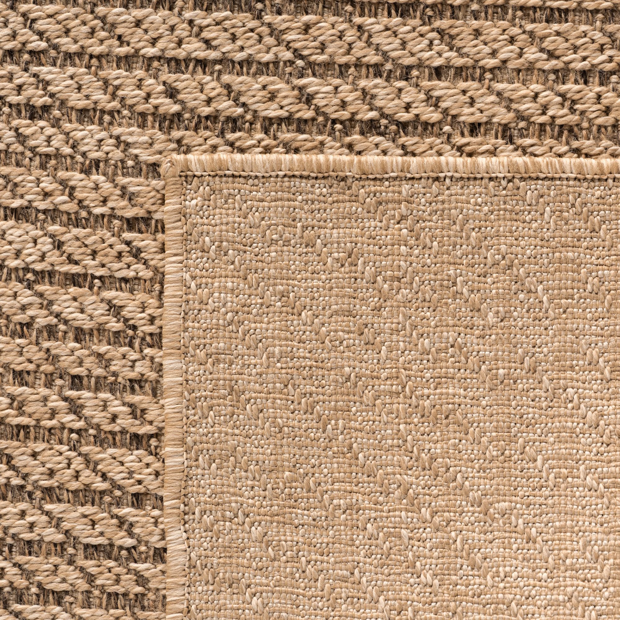 Teppium Teppich Natürlicher Jute-Optik Outdoor-Stil, Rechteckig, Höhe: 5 mm, Indoor Outdoor Teppich Wetterfest 3D Optik Wohnzimmer Küchen Terrasse – Bild 4 von 5