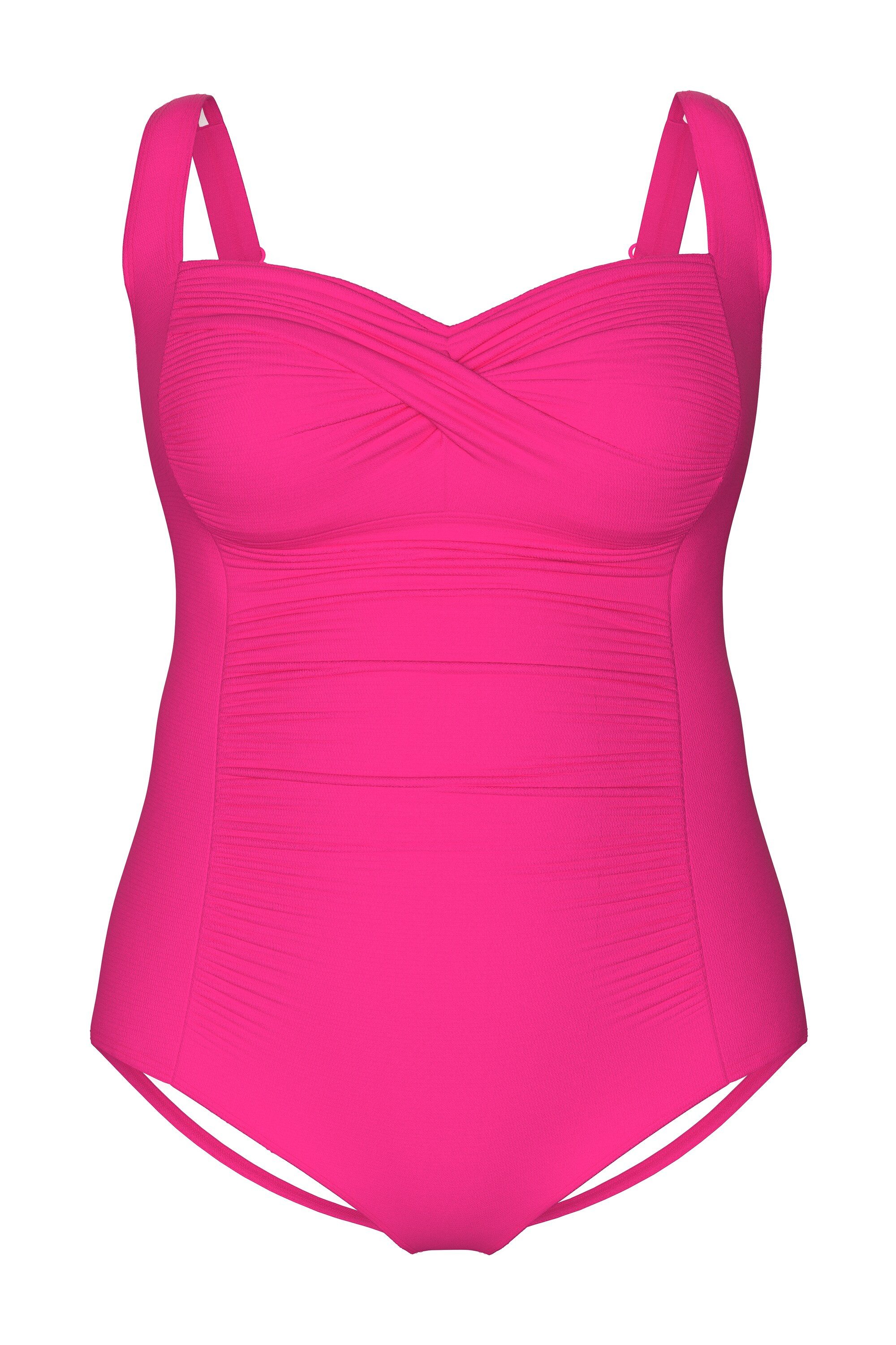 Ulla Popken Badeanzug Badeanzug Drapierung feine Struktur Softcups günstig online kaufen