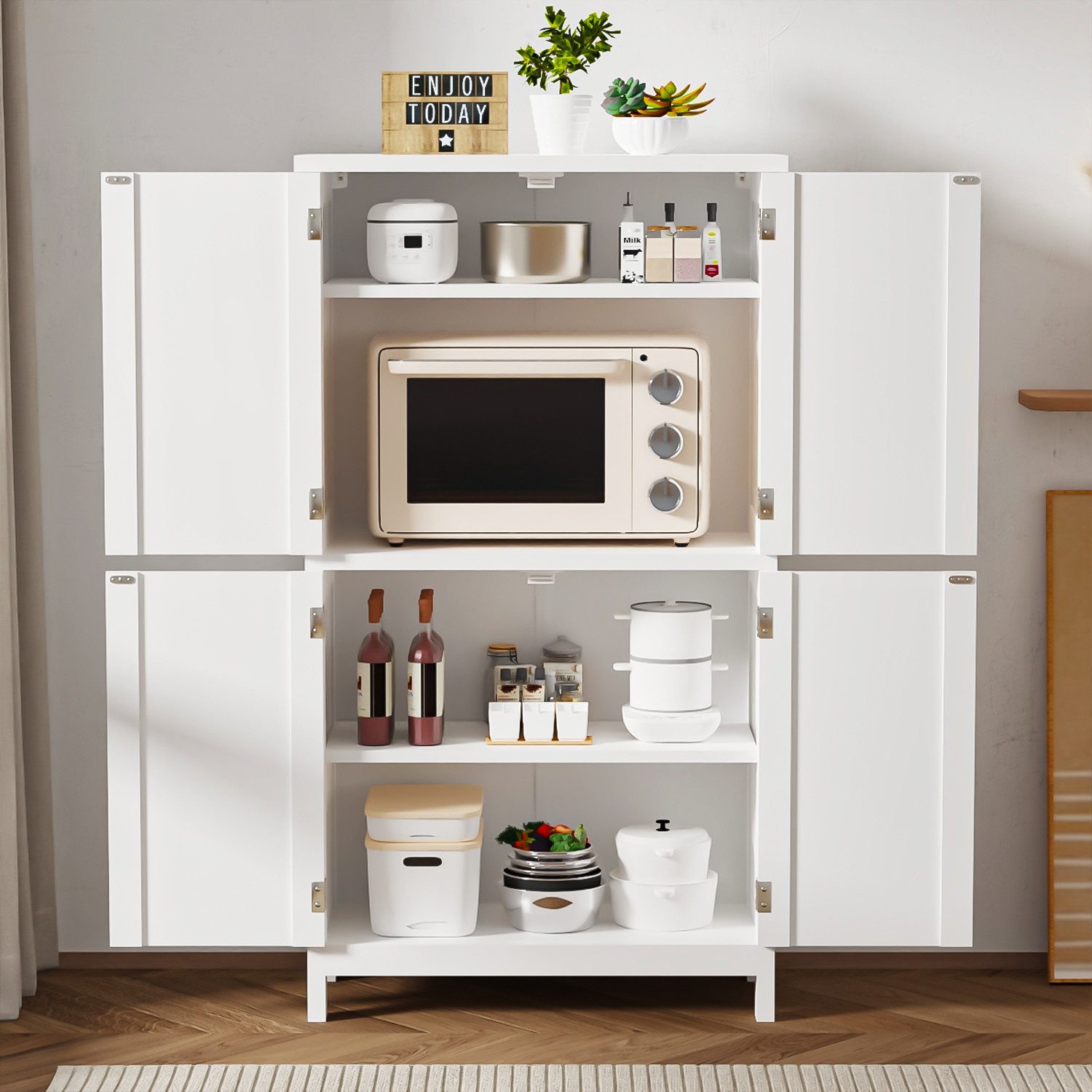 oyajia Mehrzweckschrank Küchenschrank Badezimmerschrank (mit Türen & verste günstig online kaufen