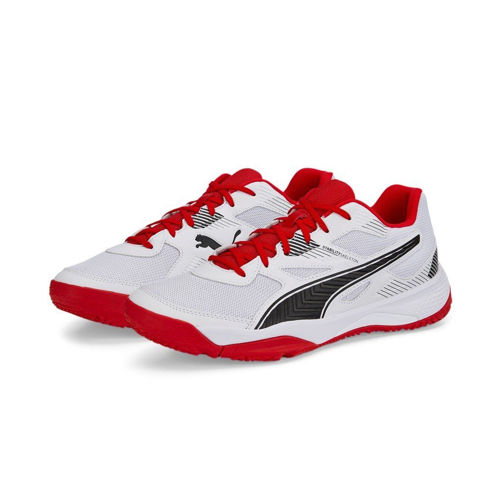 PUMA Hallen-Indoorschuhe Solarflash II weiss/rot Herren Badmintonschuh