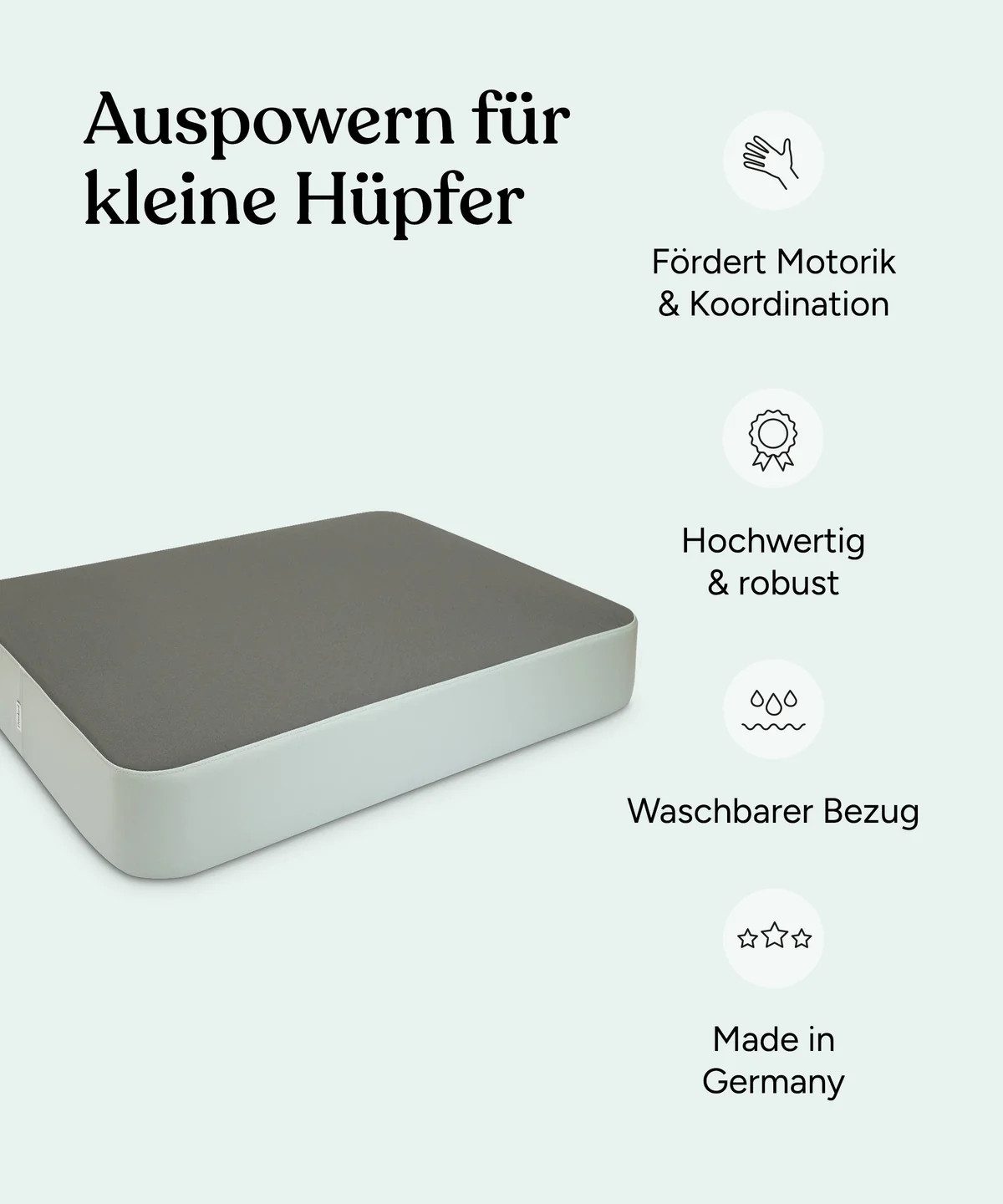 Ehrenkind Weichbodenmatte Hüpfpolster Sprungpolster 97 × 70 × 17 cm (Turnmatte Kinder, Ab 3 Jahren, Bis 40kg), Hüpfmatratze sicher & robust