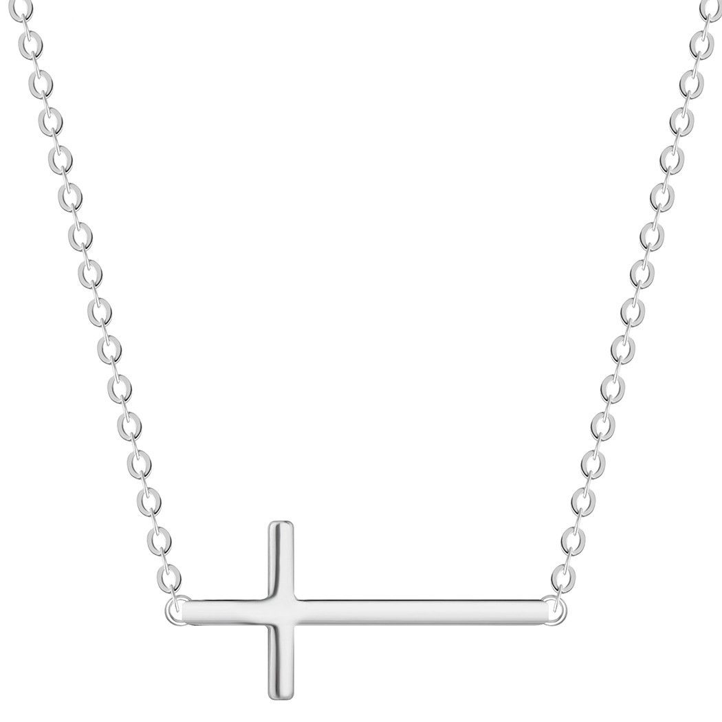 inkl. SMK-07 S925 mit Silber, aus Geschenkbeutel Sterling und Color Anhänger Halskette Design (Kreuzanhänger), Kreuz Anhänger Kette