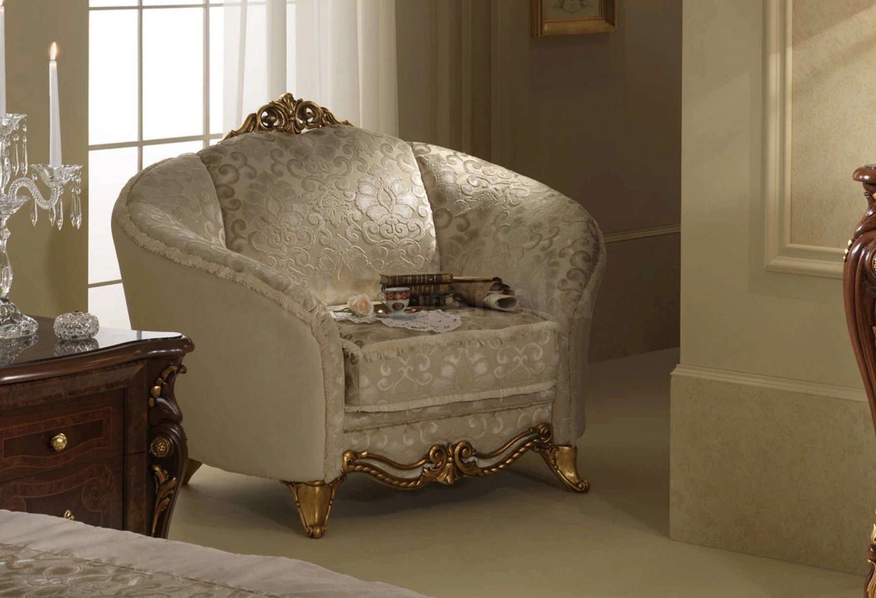JVmoebel Sessel Design Luxus Chair Sessel Sofa 1 Sitzer Fernseh Lounge Chaise Sofa Textil Neu