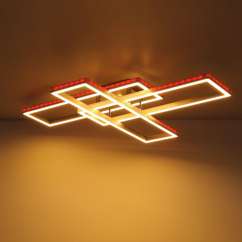 GLOBO LIGHTING LED Deckenleuchte, LED-Leuchtmittel fest verbaut, Kaltweiß, Warmweiß, Neutralweiß, Tageslichtweiß, Farbwechsel, LED Deckenlampe Wohnzimmerleuchte dimmbar RGB Fernbedienung L 100 cm