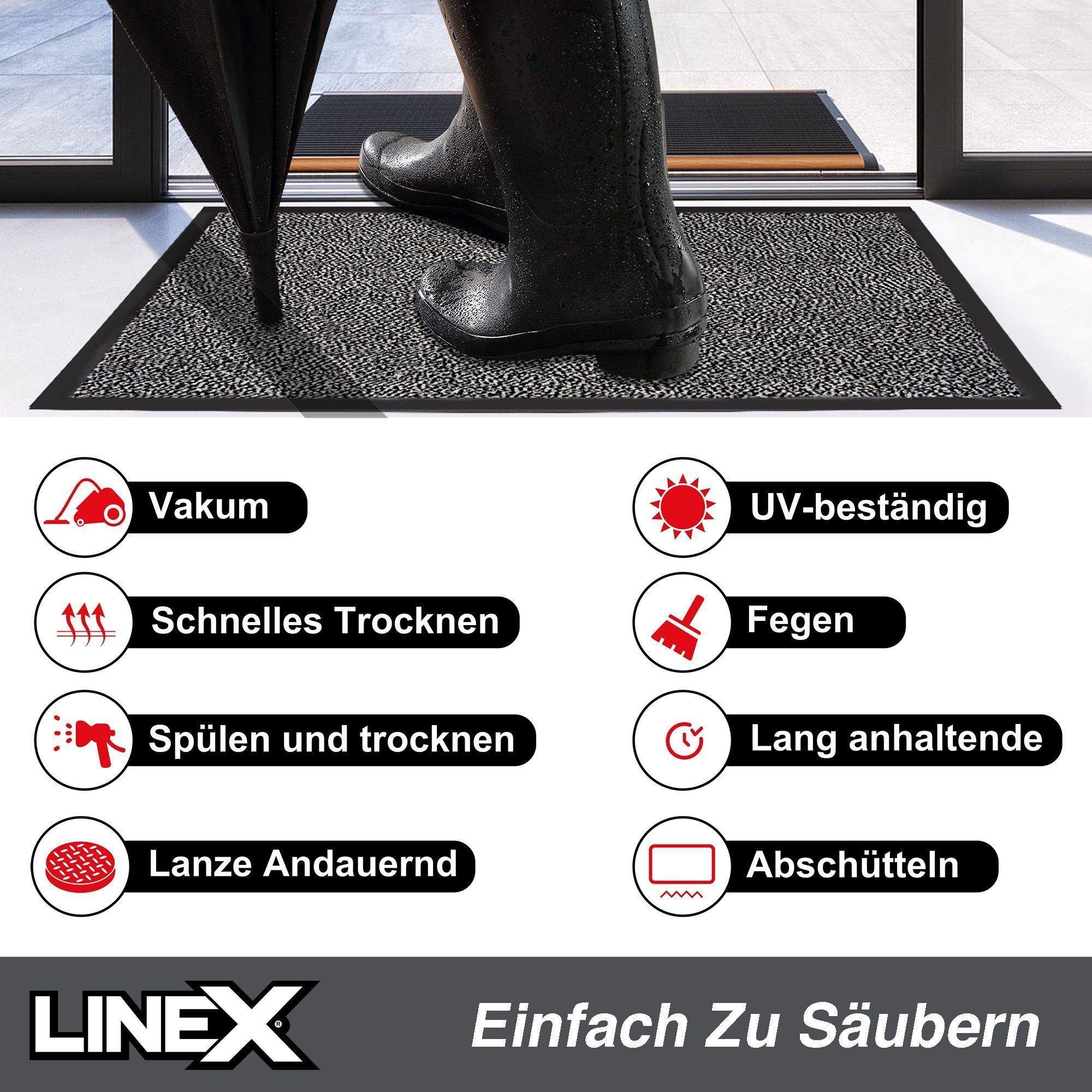 Linex Fußmatte rutschfest Schutzfangmatte, waschbar Eingangsmatte, Höhe: 7 mm, Indoor - Outdoor geeignet – Bild 5 von 5