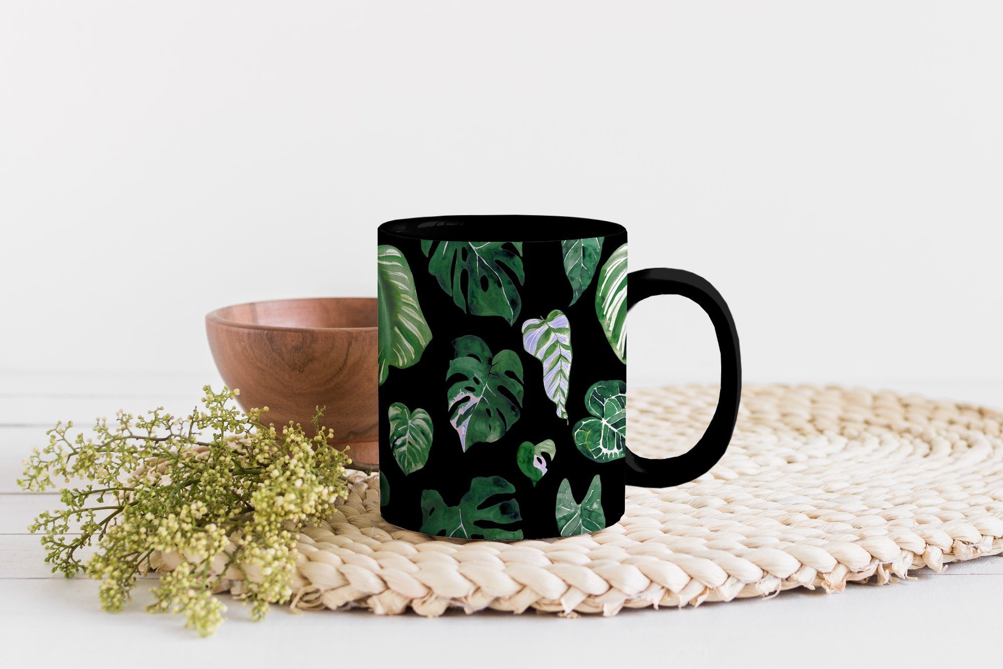 Zaubertasse, Pflanzen, Teetasse, Geschenk - Farbwechsel, Muster MuchoWow Kaffeetassen, Keramik, Blätter - Tasse