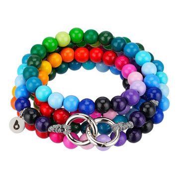 beadstars Schlüsselanhänger Mini-Schlüsselanhänger Rainbow, Schlüsselkette, Holzperle, Paracord