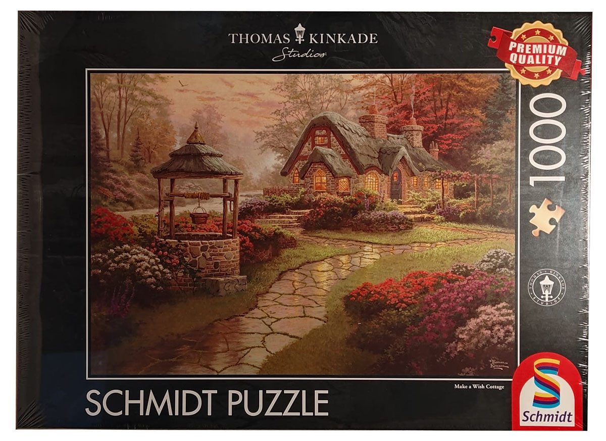 Schmidt Spiele Puzzle Schmidt 58463 Puzzle-Set Thomas Kinkade Haus am Brunnen 1000 Teile, 1000 Puzzleteile