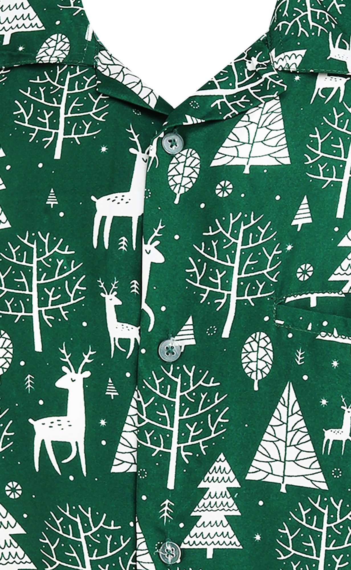 King Kameha Hawaiihemd Christmas Reindeer Allover Funky Hawaii-Hemd Kurzarm Front-Tasche