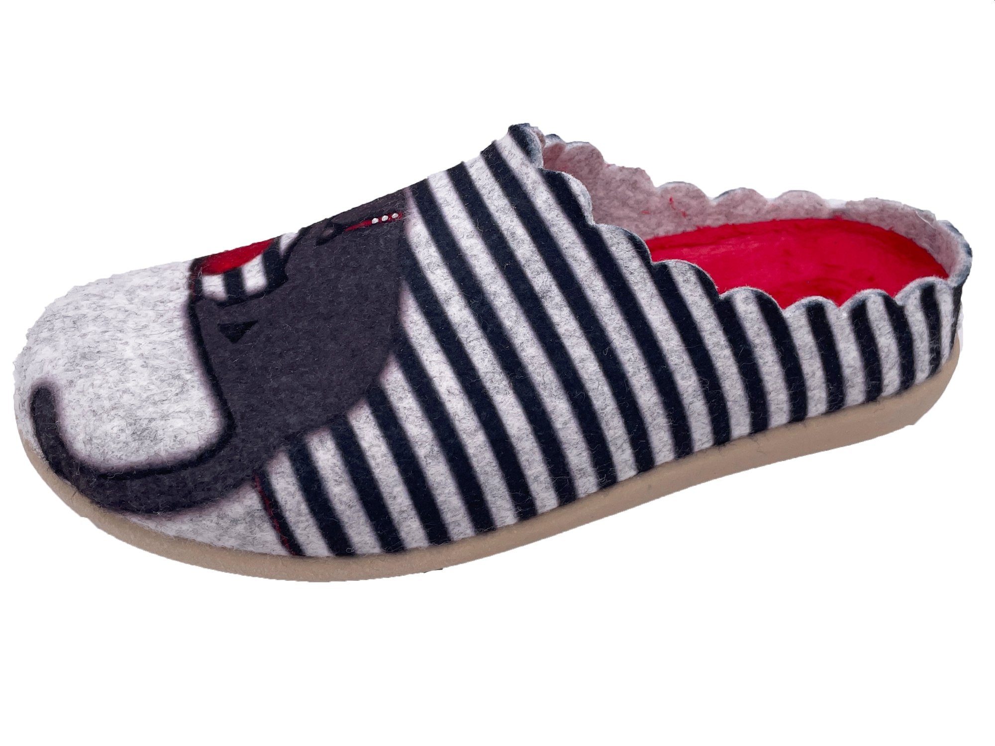 PADERO Damen Pantoffel Filz Hausschuh