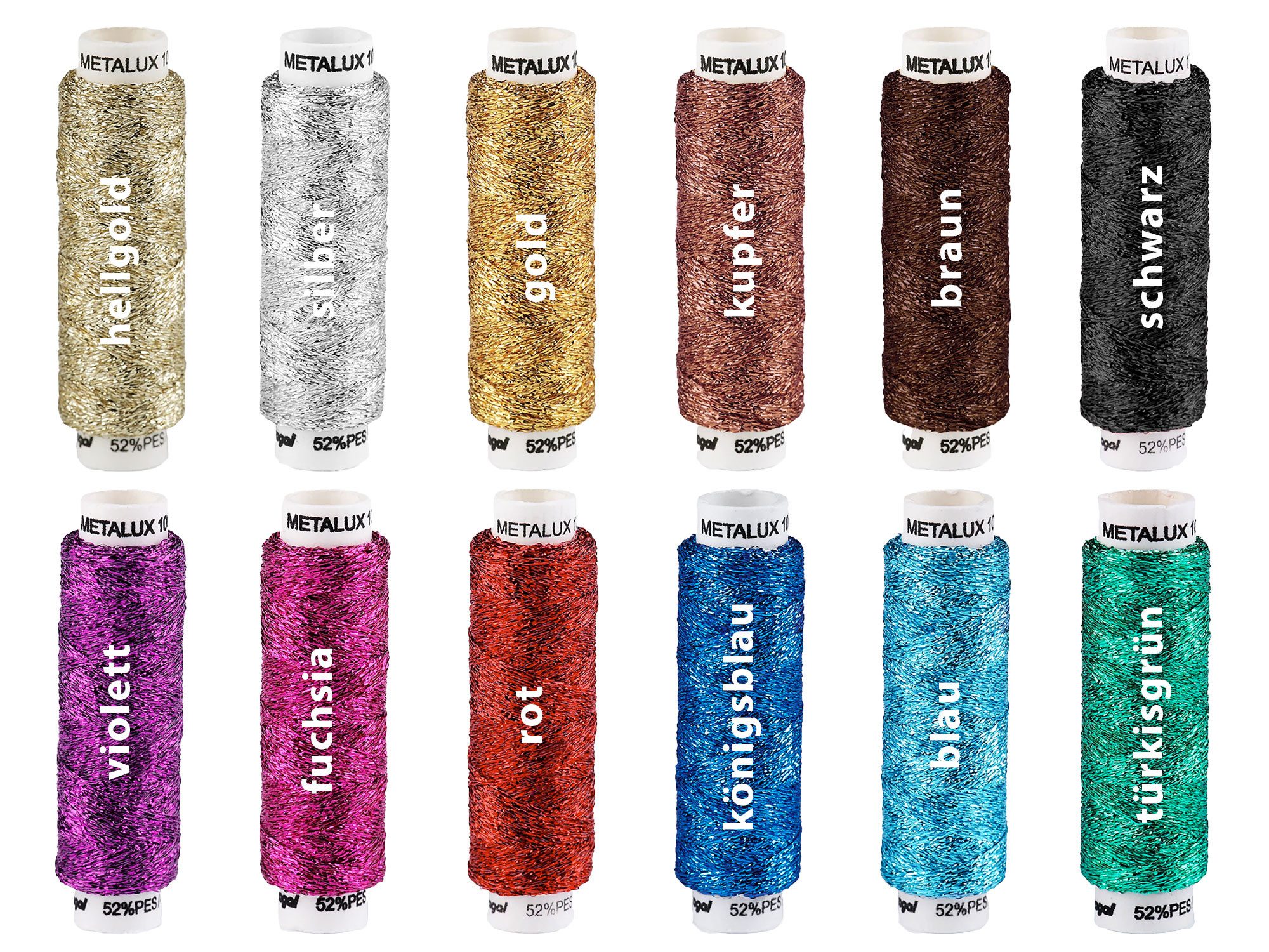 maDDma 100m / 1 Spule Metallgarn Nähgarn metallic Faden Effekt Applikation Nähgarn, 100 m, blau