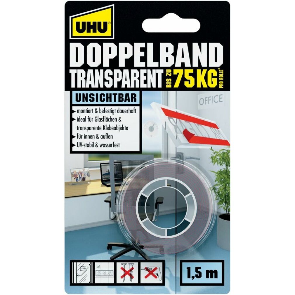 Dekofigur Klebeband Doppelseitig,bis 75 Kg.