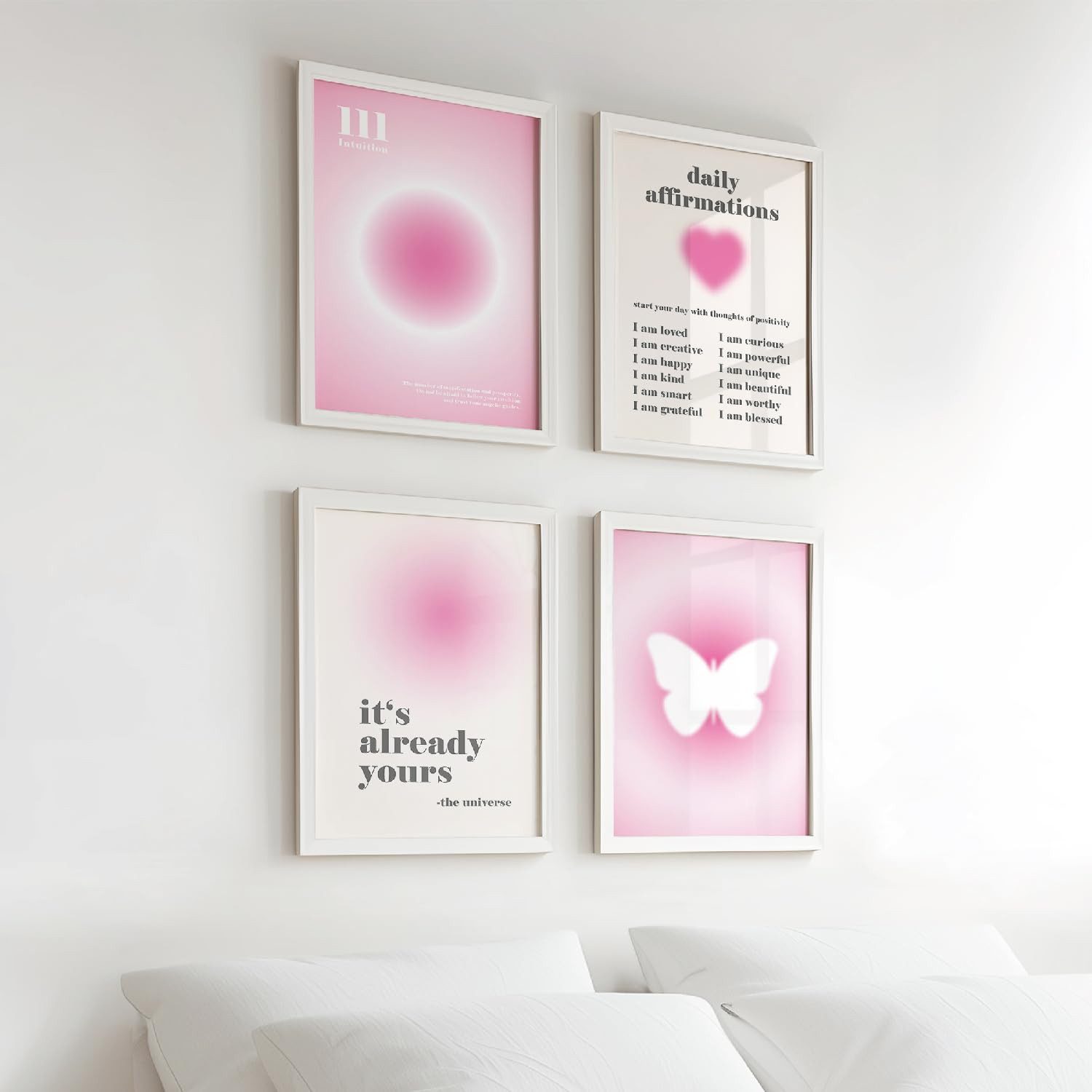 Agger Poster Aesthetic Bilder Aura Deko Poster 4er Set ohne Rahmen, Rosa Teenager, A3(30x42cm) (4 St), Pink Mädchen Decor Wandbilder Schlafzimmer Wohnzimmer Cle – Bild 3 von 5