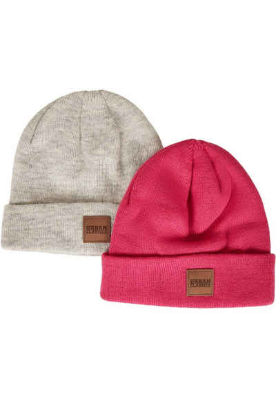 URBAN CLASSICS Beanie Urban Classics Damen Logopatch Beanie Kids 2-Pack (1-St)