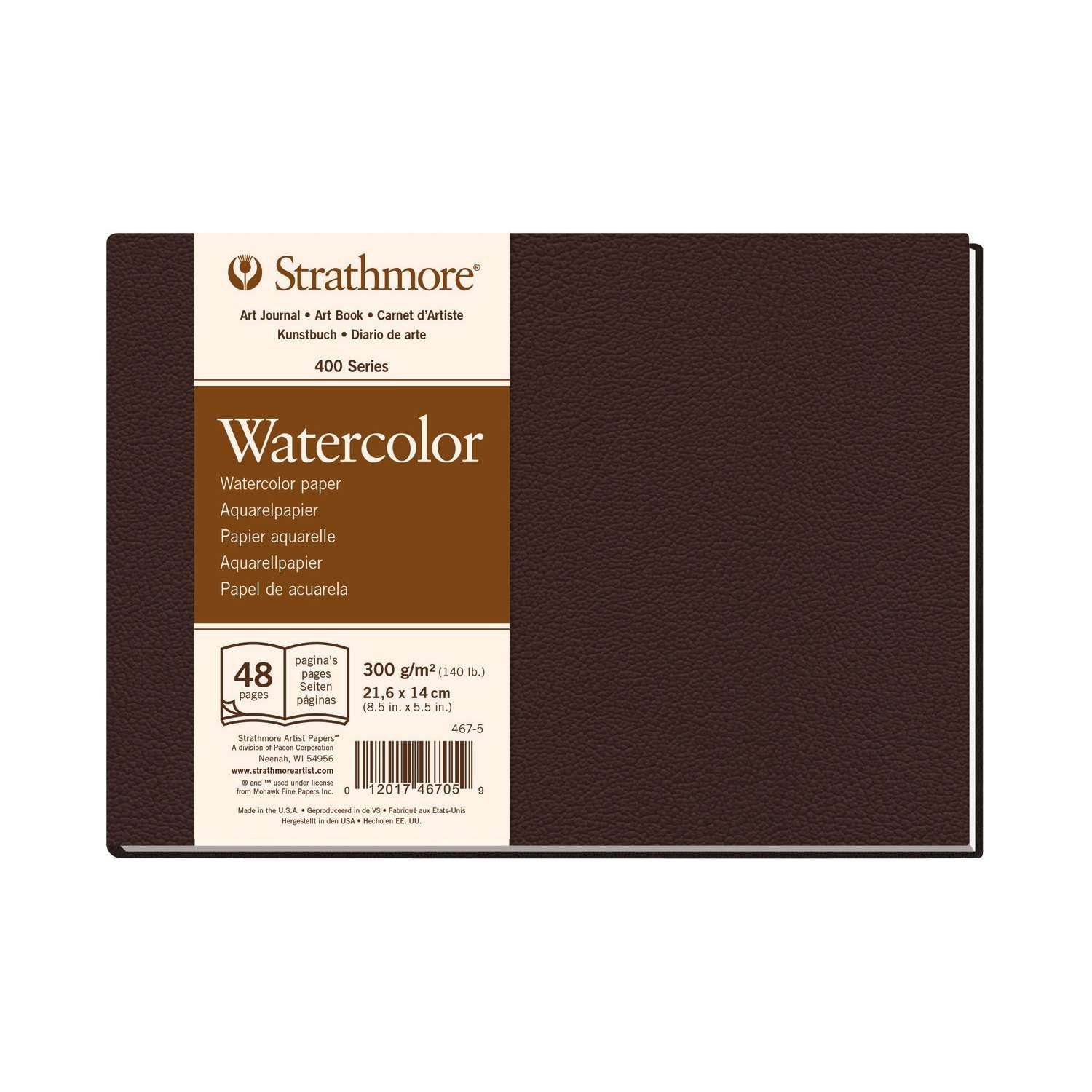Strathmore Artist Papers™ Skizzenblock Aquarell Art Journal - 400 Watercolor Book Hardcover, 300 g/m², 48 Seiten, Aquarellpapier in Künstlerqualität