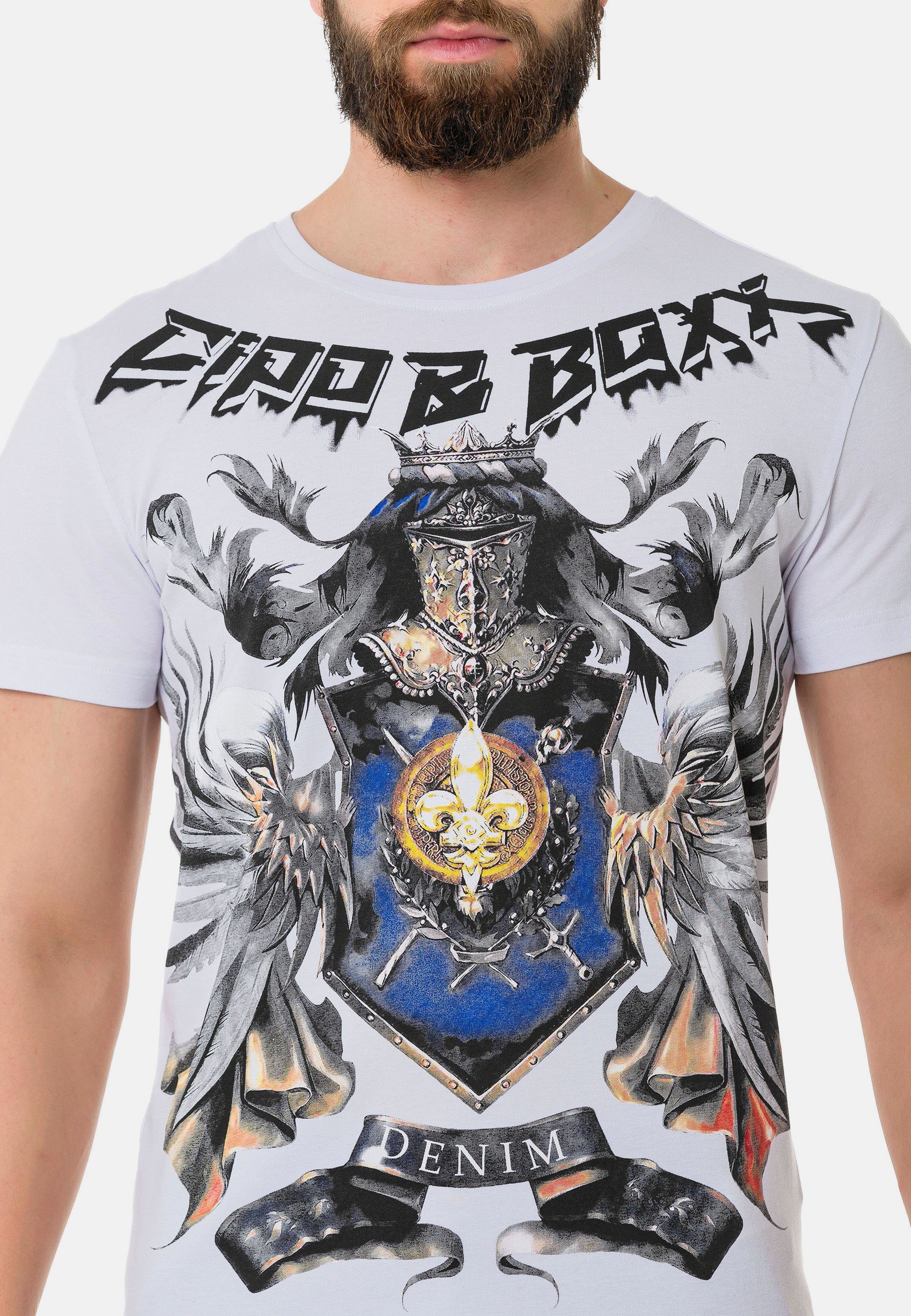 Baxx & Markenprint mit T-Shirt coolem weiß Cipo