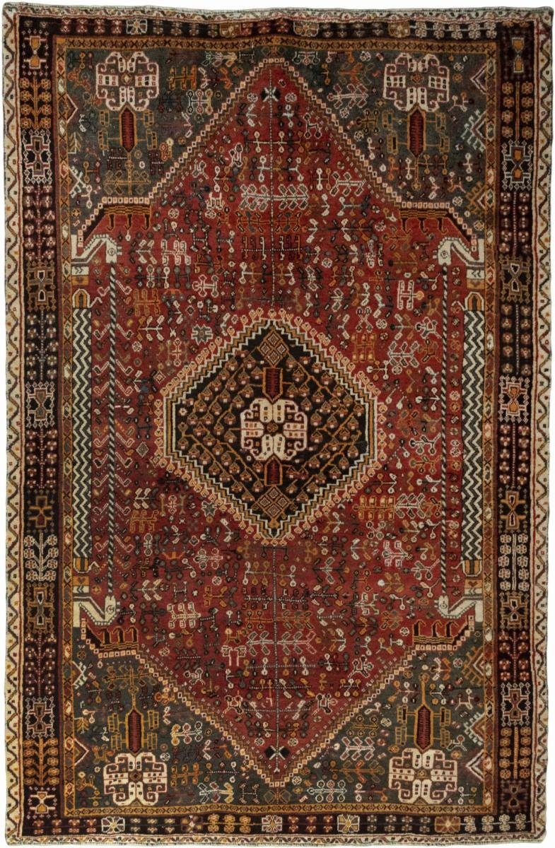 Orientteppich Shiraz 156x244 Handgeknüpfter Orientteppich / Perserteppich, Nain Trading, rechteckig, Höhe: 10 mm