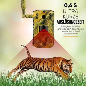 LUVISION LV-G-2042 Überwachungskamera (Außenbereich, 4G LTE Wildkamera Kamera Wild Jagdkamera SIM-Karte App Bildübertragung, 14 Megapixel, IR-LEDs mit 850nm, PIR-Sensors, Mikrofon, deutsche App)