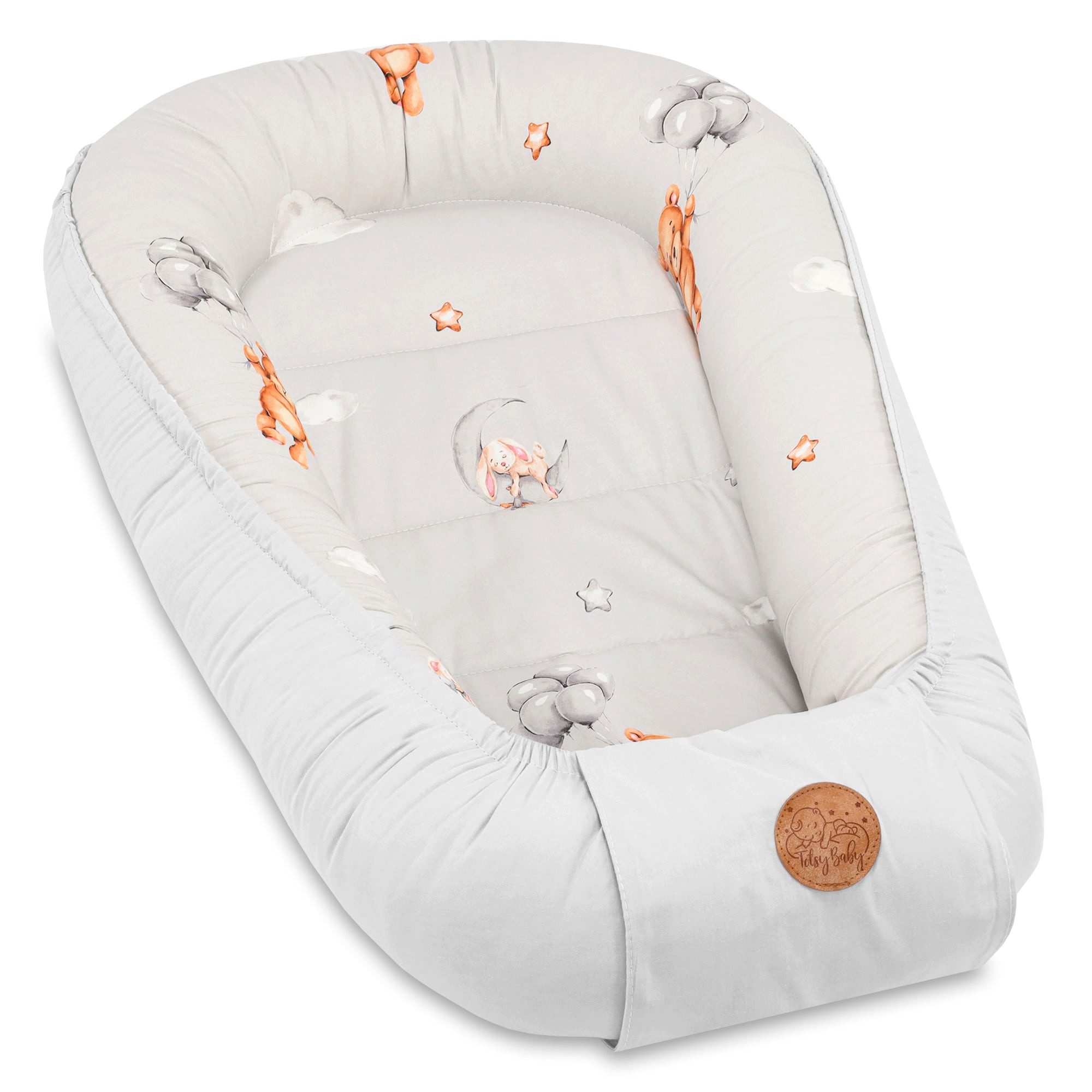 Kuschelnest Babynest Kokon 90x50 cm Baumwolle Teddybären