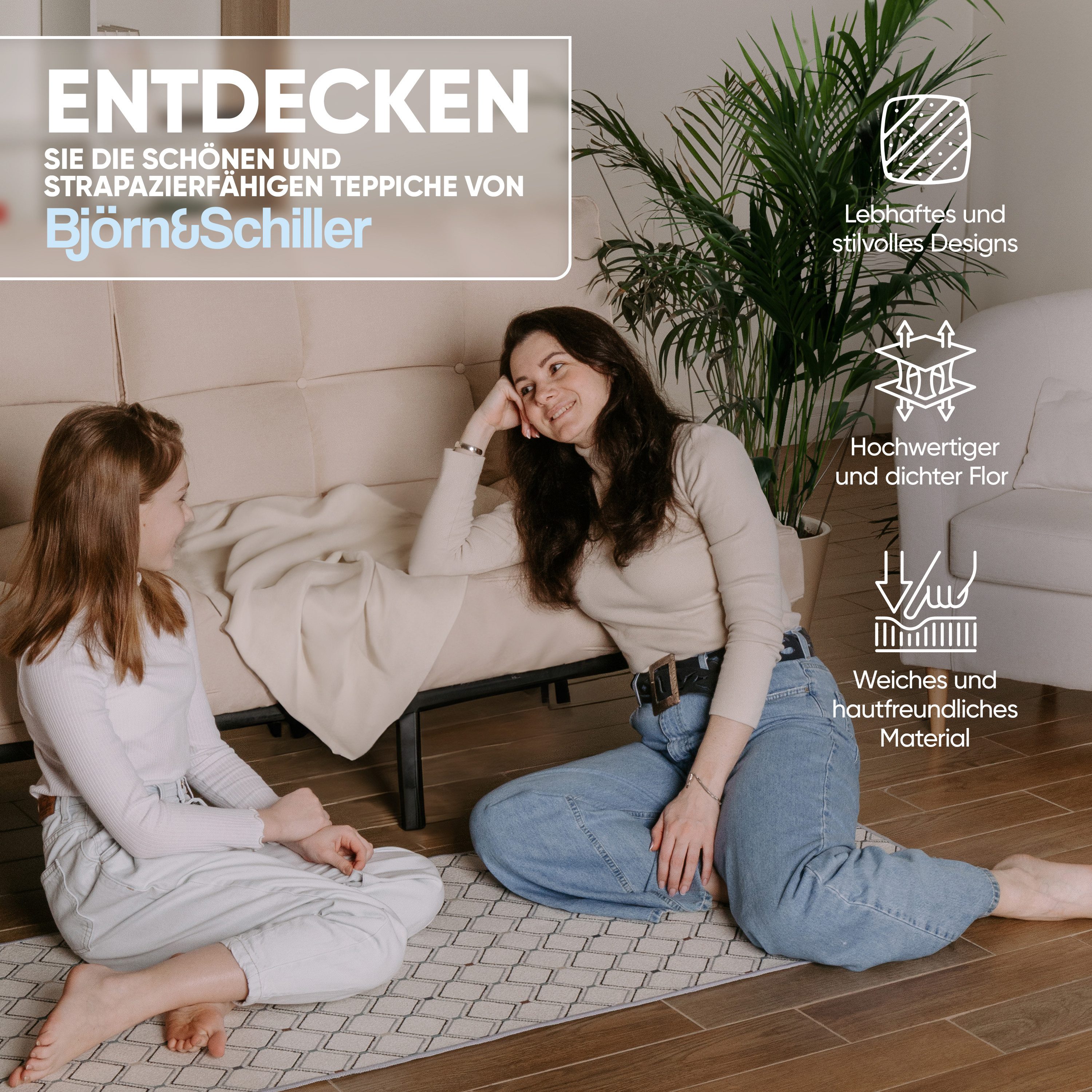 Björn&Schiller Läufer rutschfester Teppich 60x180 cm, günstig online kaufen