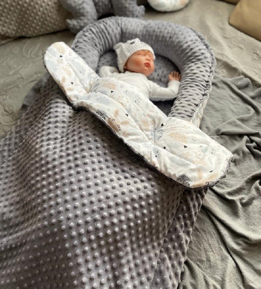 Bettnestchen MINKY/ Baumwolle BABYNEST Babykokon Geschenk Babyausstattung SETS