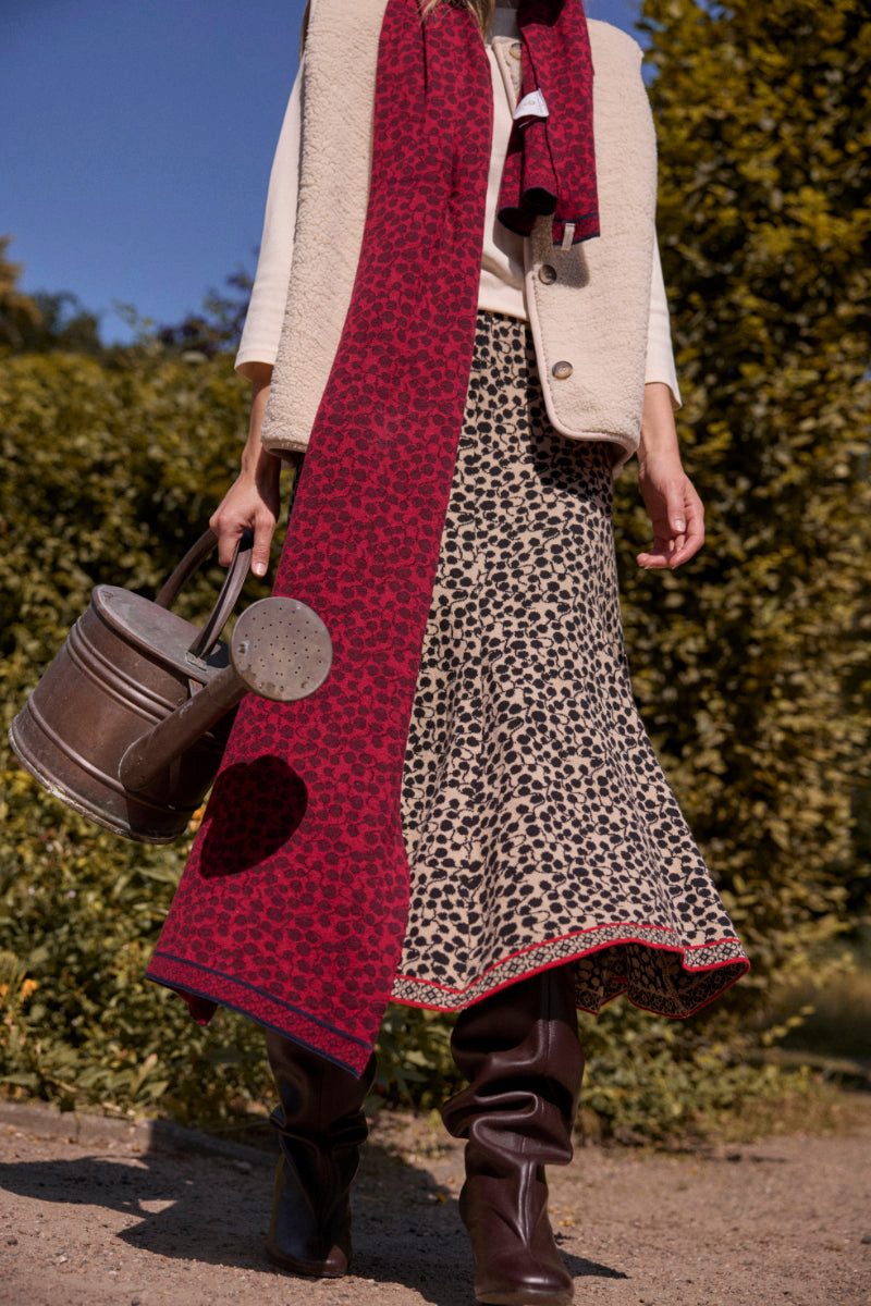 Himalaya Clothing A-Linien-Rock Damen mit stilvollem Tropfenmuster - Strickrock aus Bio-Baumwolle Eleganter Damen Midirock in schwungvoller A-Linie