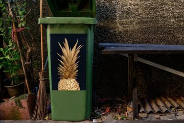 MuchoWow Wandsticker Ananas - Obst - Gold (1 St), Mülleimer-aufkleber, Mülltonne, Sticker, Container, Abfalbehälter