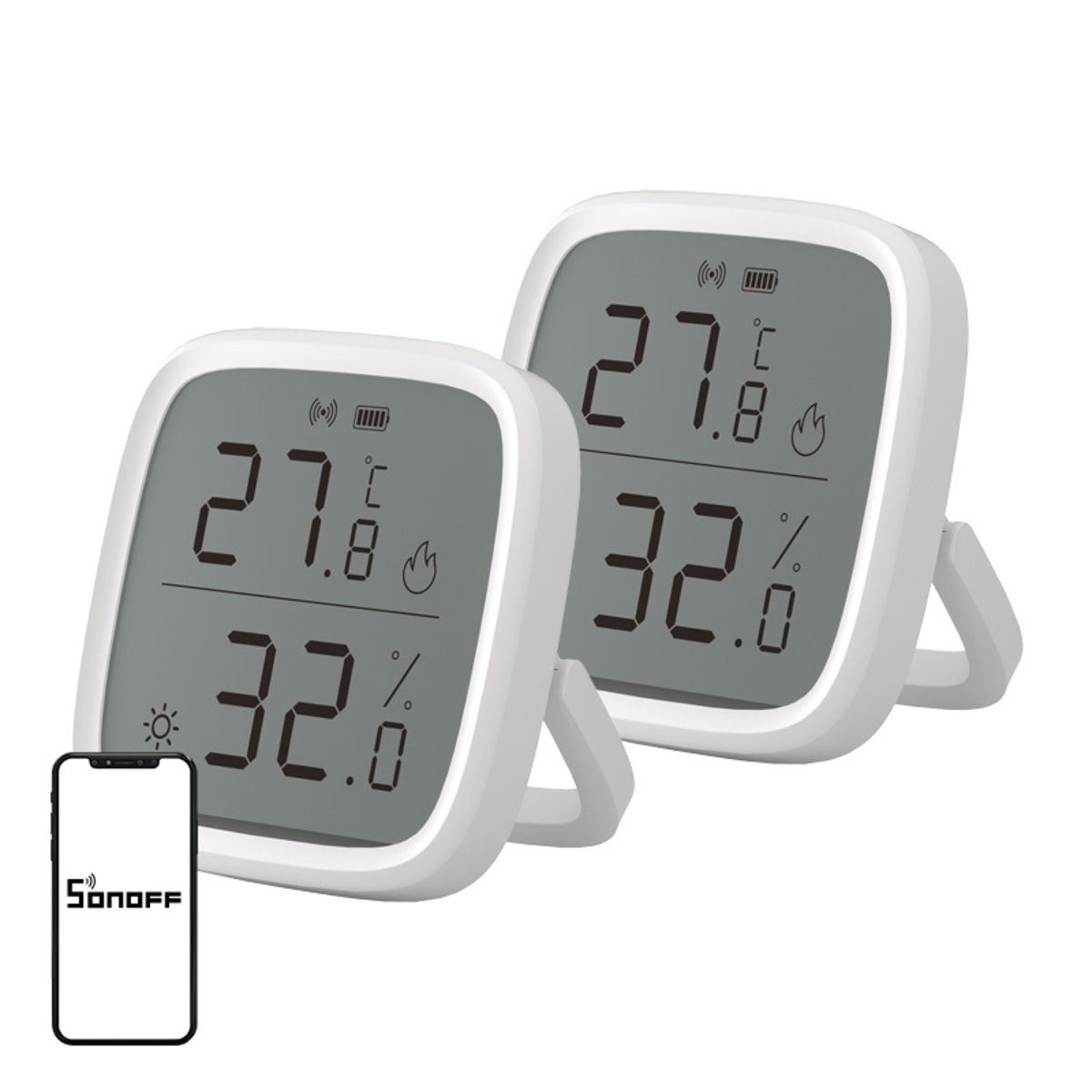 Sonoff SONOFF ZigBee SNZB-02D Temperatur- und Feuchtigkeitssensor, 2er-Pack Smart-Home-Zubehör
