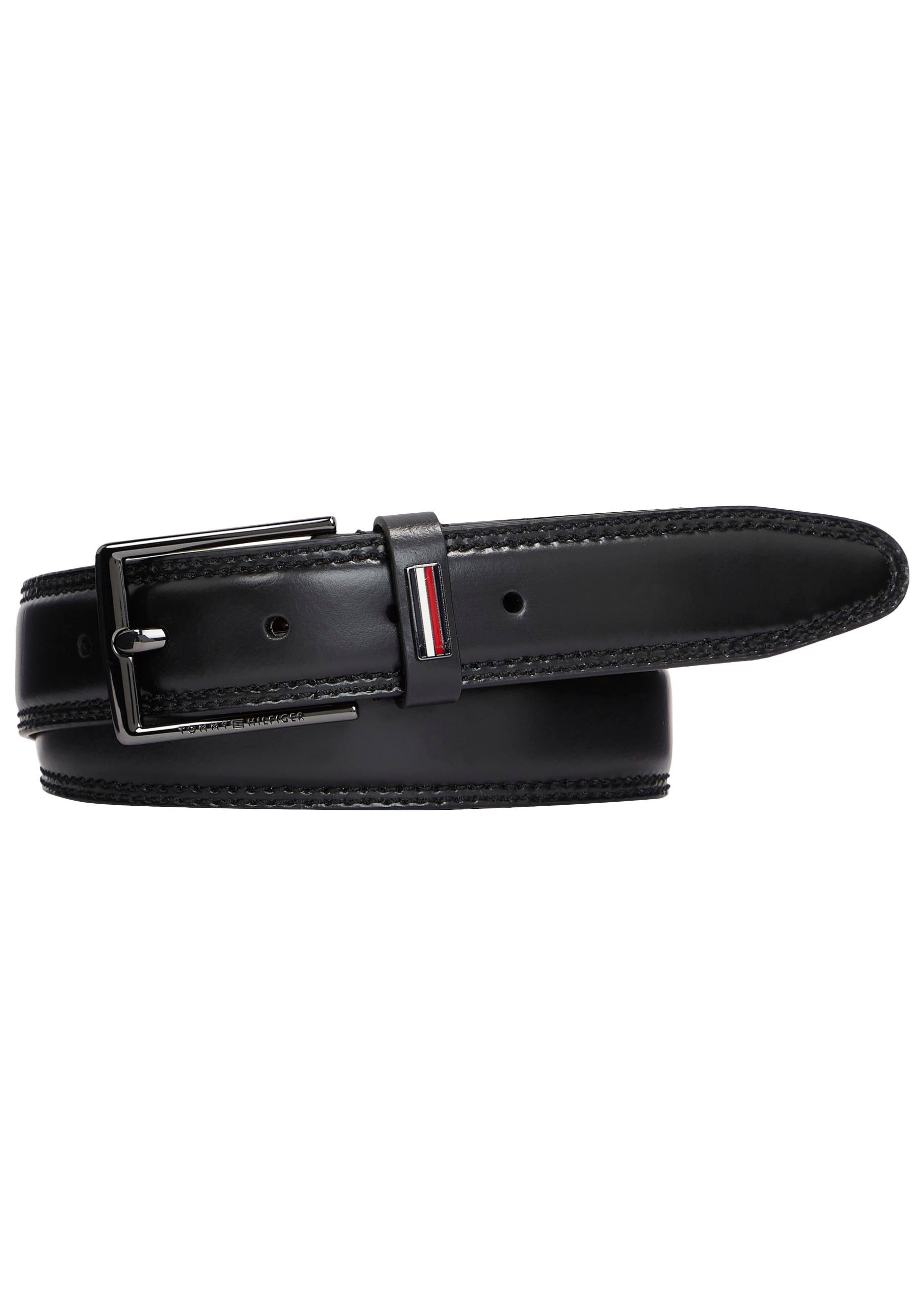 Tommy Hilfiger Ledergürtel BUSINESS Black mit Ziernähten 3.5 eleganten