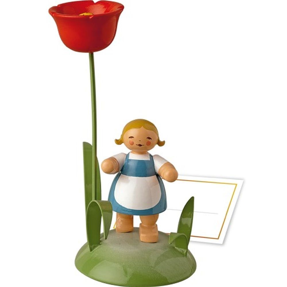 Wendt & Kühn Tischkartenhalter Mädchen mit Mohnblume 5214/8, Holz