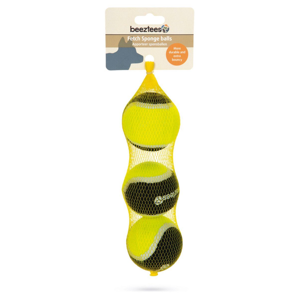 Tierball Fetch Sponge Ball schwarz-gelb