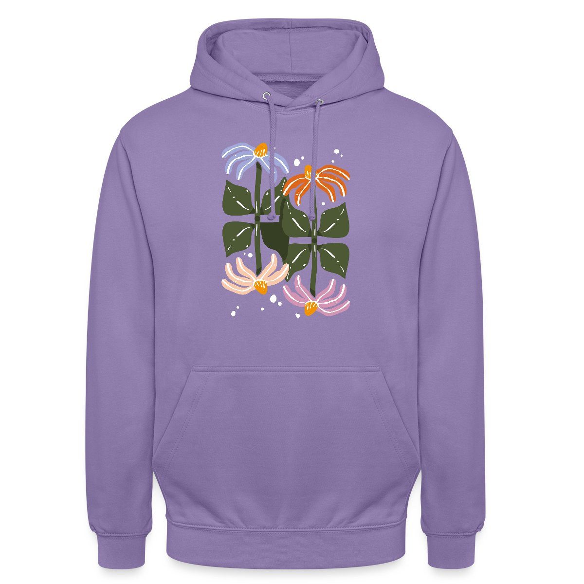 Spreadshirt Hoodie Bunte Retro Blumen Illustration Im Boho Stil Unisex Hoodie (1-tlg)